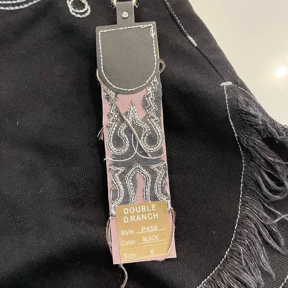 NWT Double D‎ Ranch Black Shorts Western Boho Size 6 - Picture 4 of 9